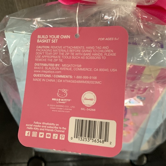 New Hello Kitty Pastel Pink & Blue Build Your Own Gift Basket 5 Piece Set - Picture 8 of 11